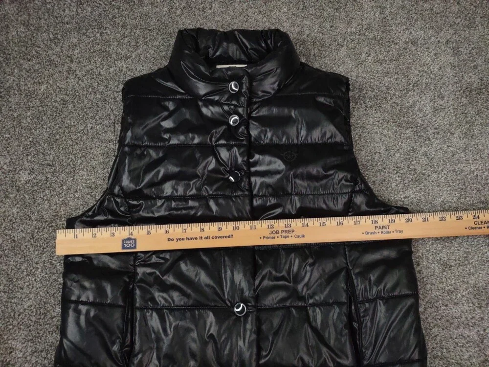 Converse Vest Women XL Black Shiny One Star Quilted Insulated Skater Fashion